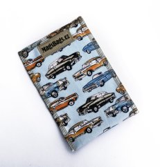 Ekokapsička - Retro auta na světle modrém podkladu
